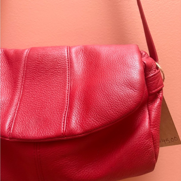 Red Pebbled Leather Crossbody Bag - Picture 4 of 9